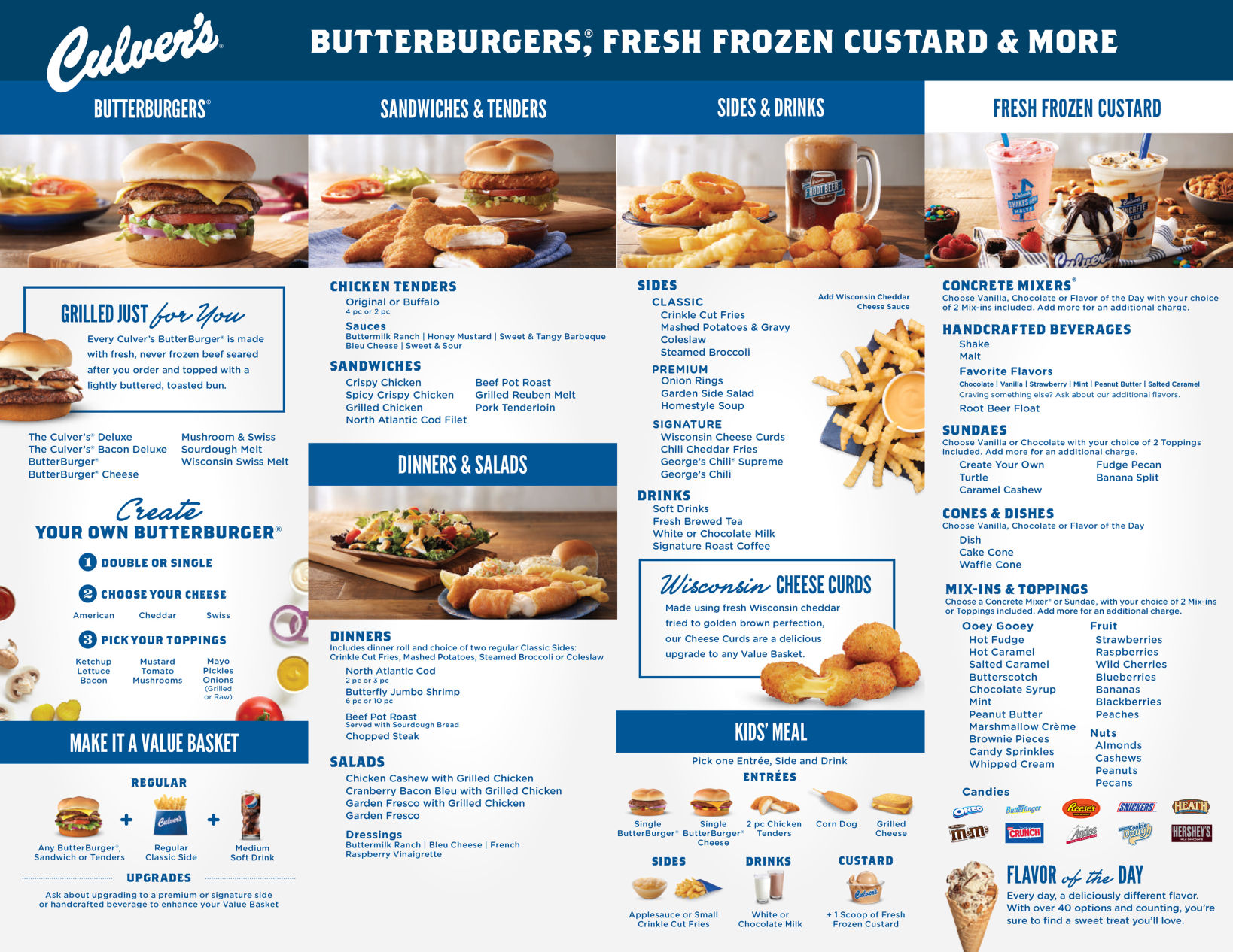 Culvers Full Menu